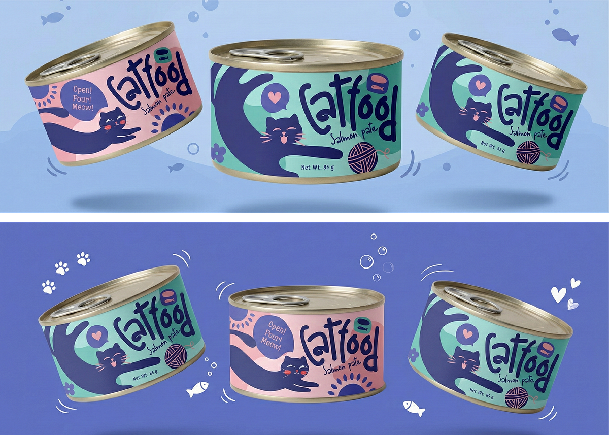 Cute Cat Food Packaging 🐾 Image 5