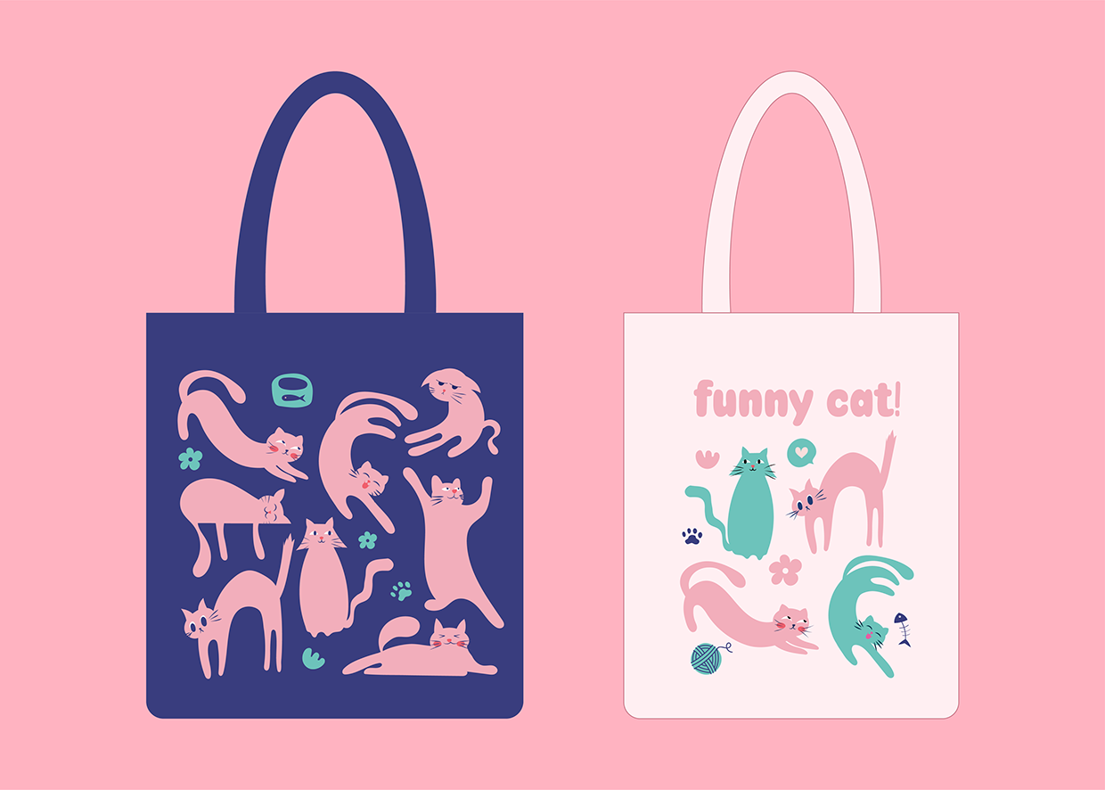 Flat Cat Vector Illustration Collection Image 7