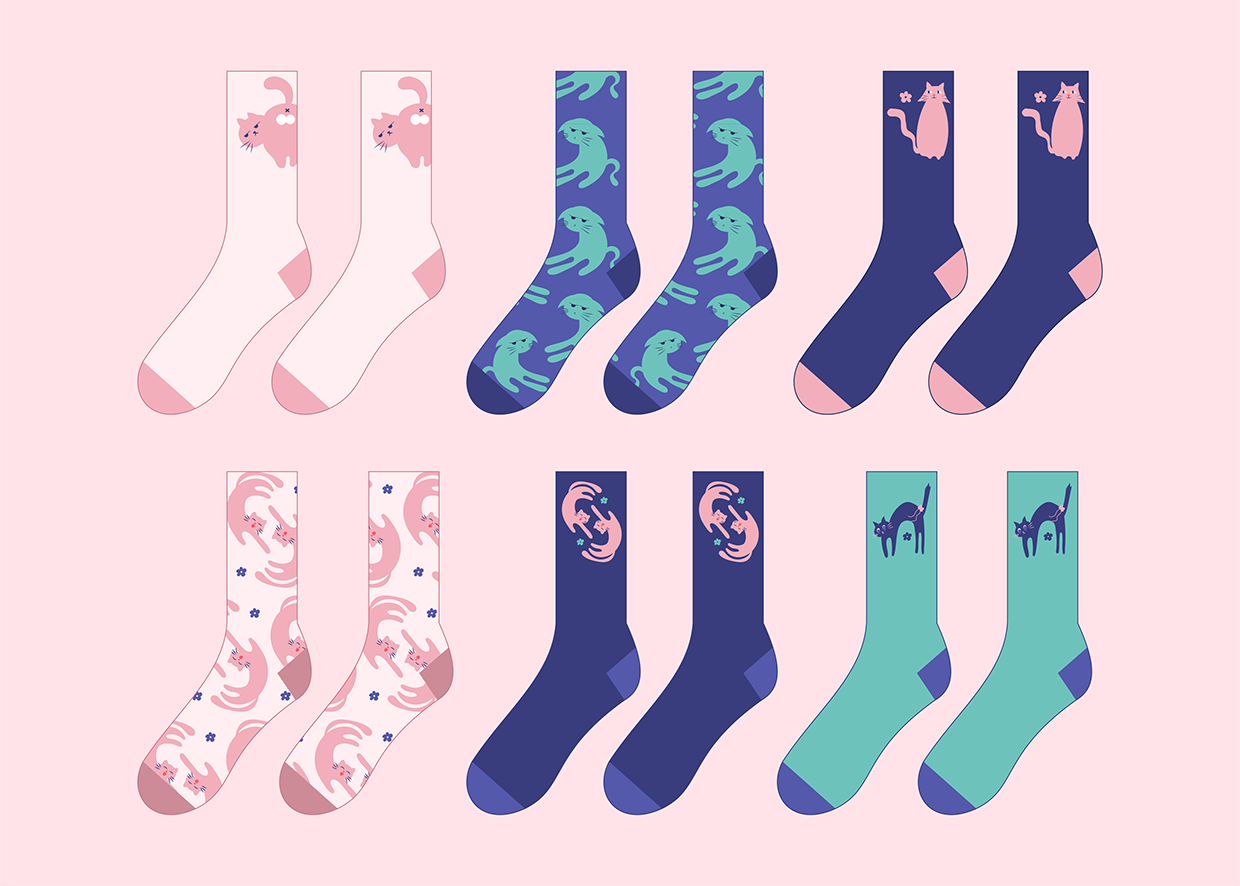 Flat Cat Vector Illustration Collection Image 9