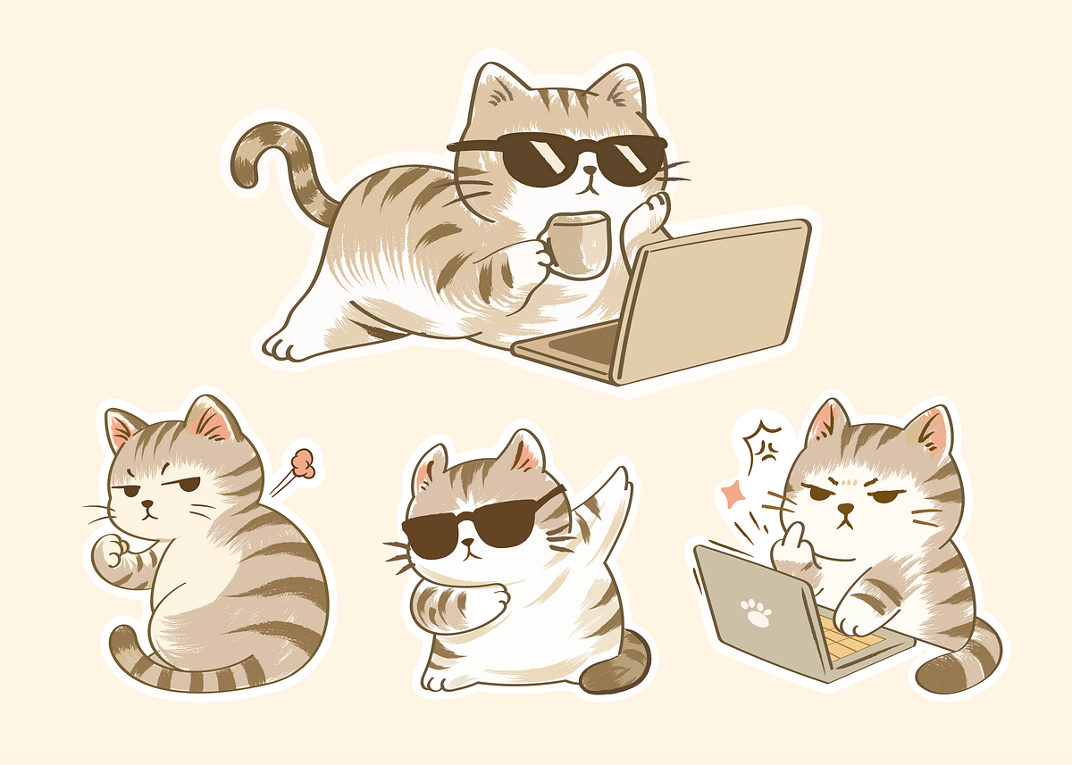 Cat Mood T-Shirt Illustration Collection Image 5