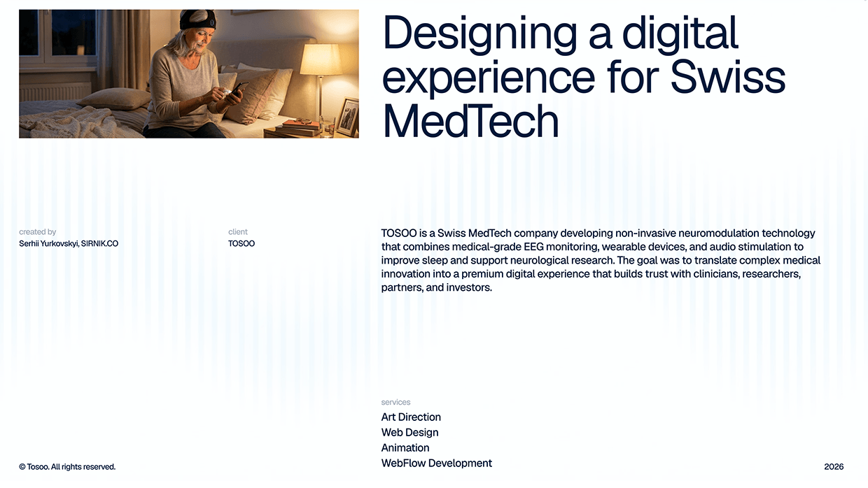 TOSOO — MedTech Web Design & Webflow Development Image 0