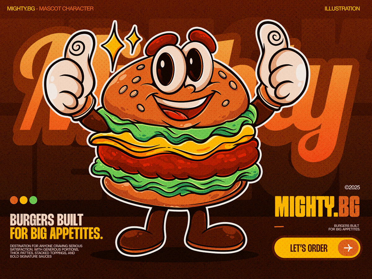 MIGHTY.BG - Mascot Illustration 🍔