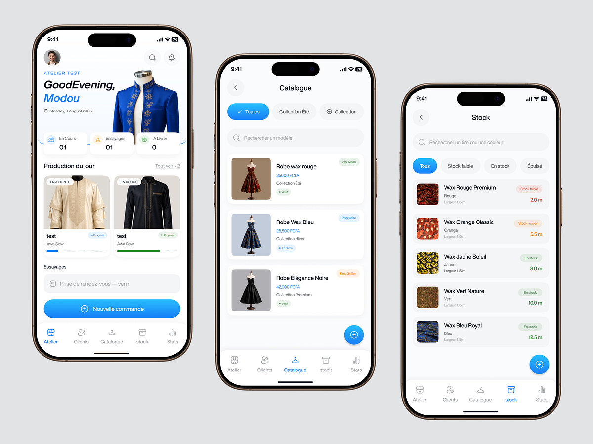 Tailoring App UI UX Design | Order & Stock Management