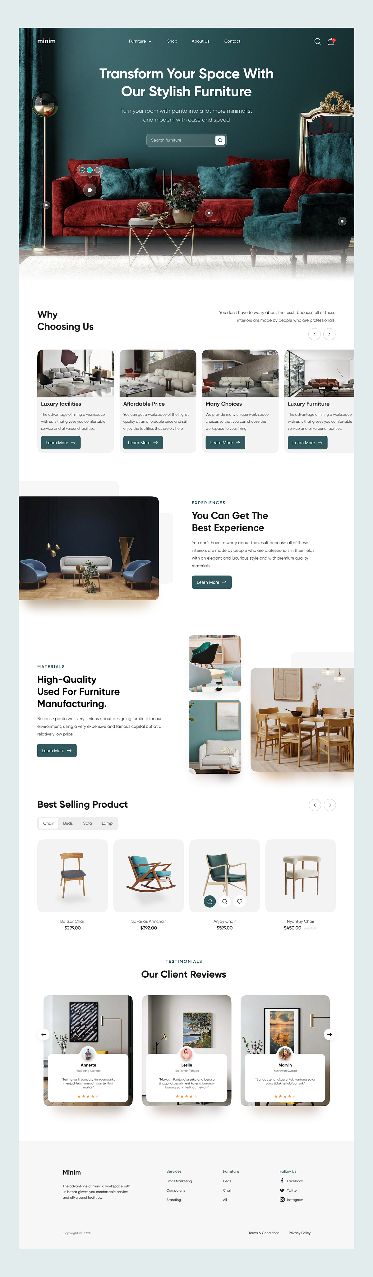Furniture eCommerce UI UX | Modern Home & Furniture Website Image 1