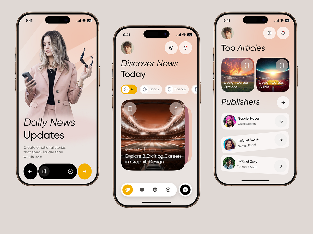 News & Media App UI UX Design | Modern News Reading Experience