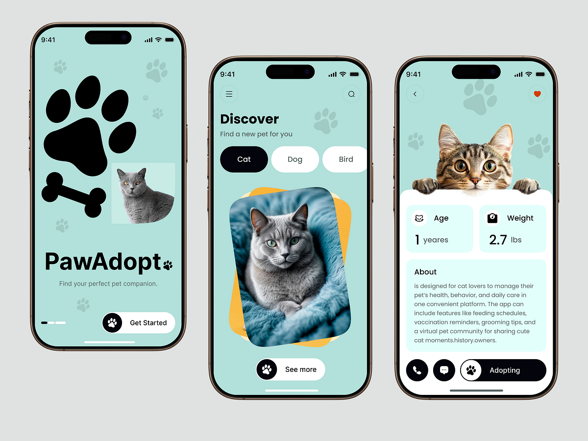 Pet Adoption App Design | Pet Discovery & Matching UI Image 0