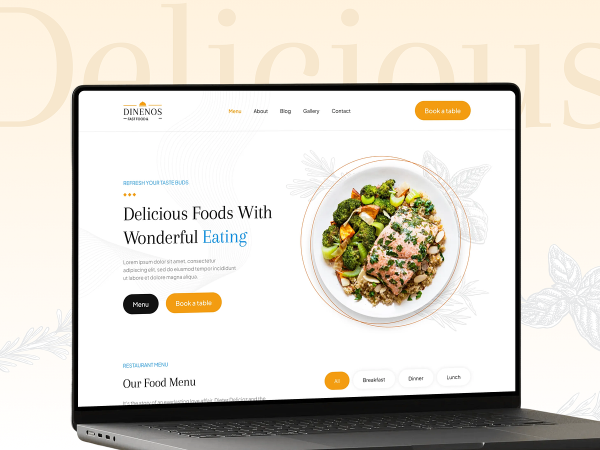 Restaurant Landing Page UI Design | Food Ordering Website