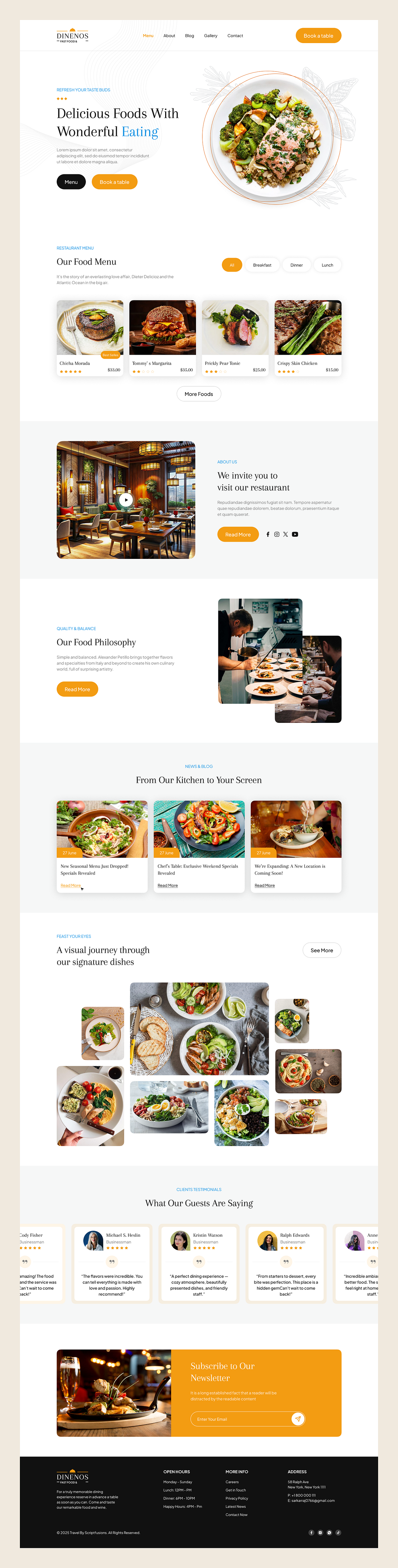 Restaurant Landing Page UI Design | Food Ordering Website Image 1