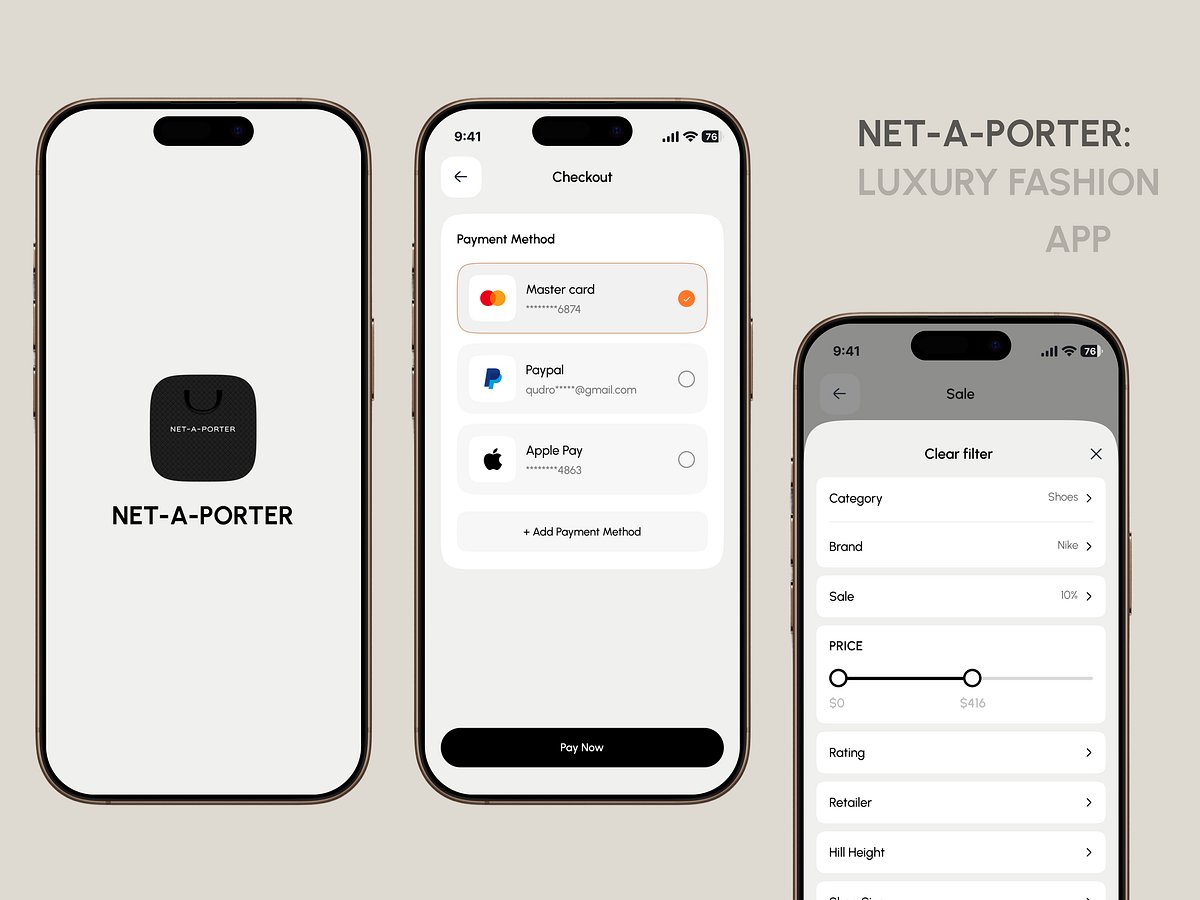 Luxury Fashion App UI UX | Premium eCommerce Design