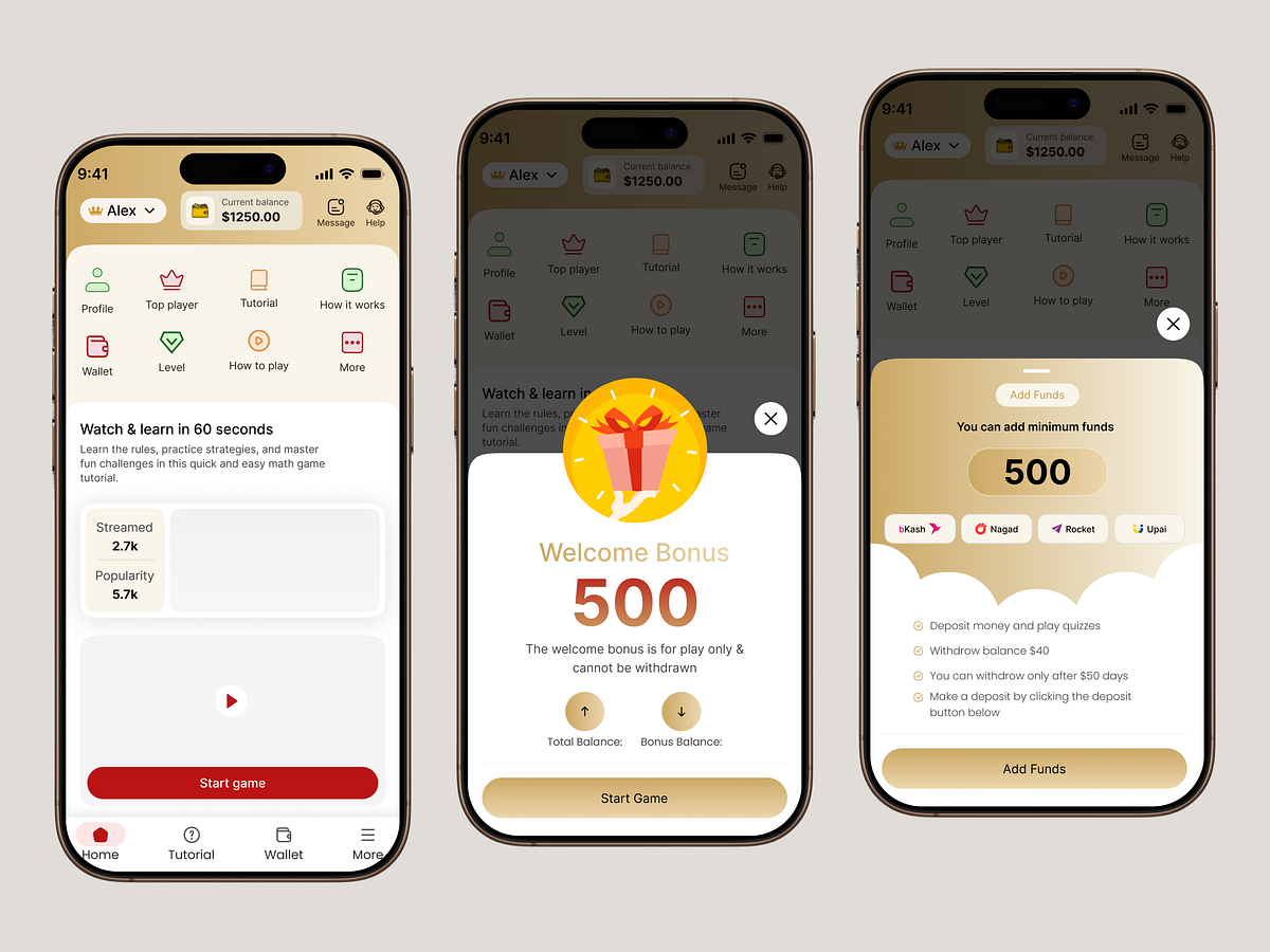 Gaming Platform UI UX | Mobile Game & Rewards Experience