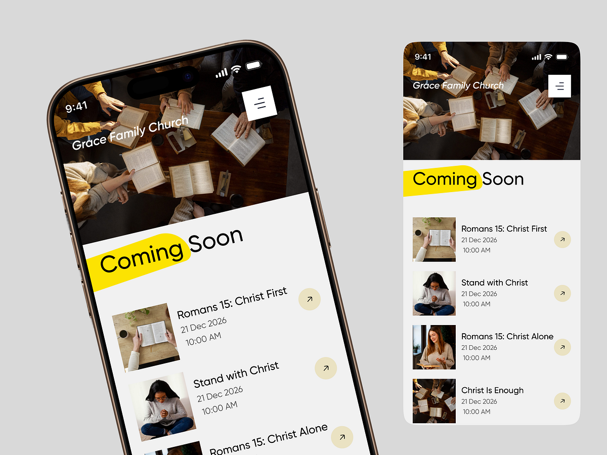 Church Mobile App Design | Events, Worship & Community