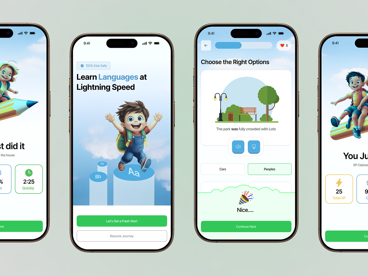 Language Learning App UI UX | Gamified Education for Kids