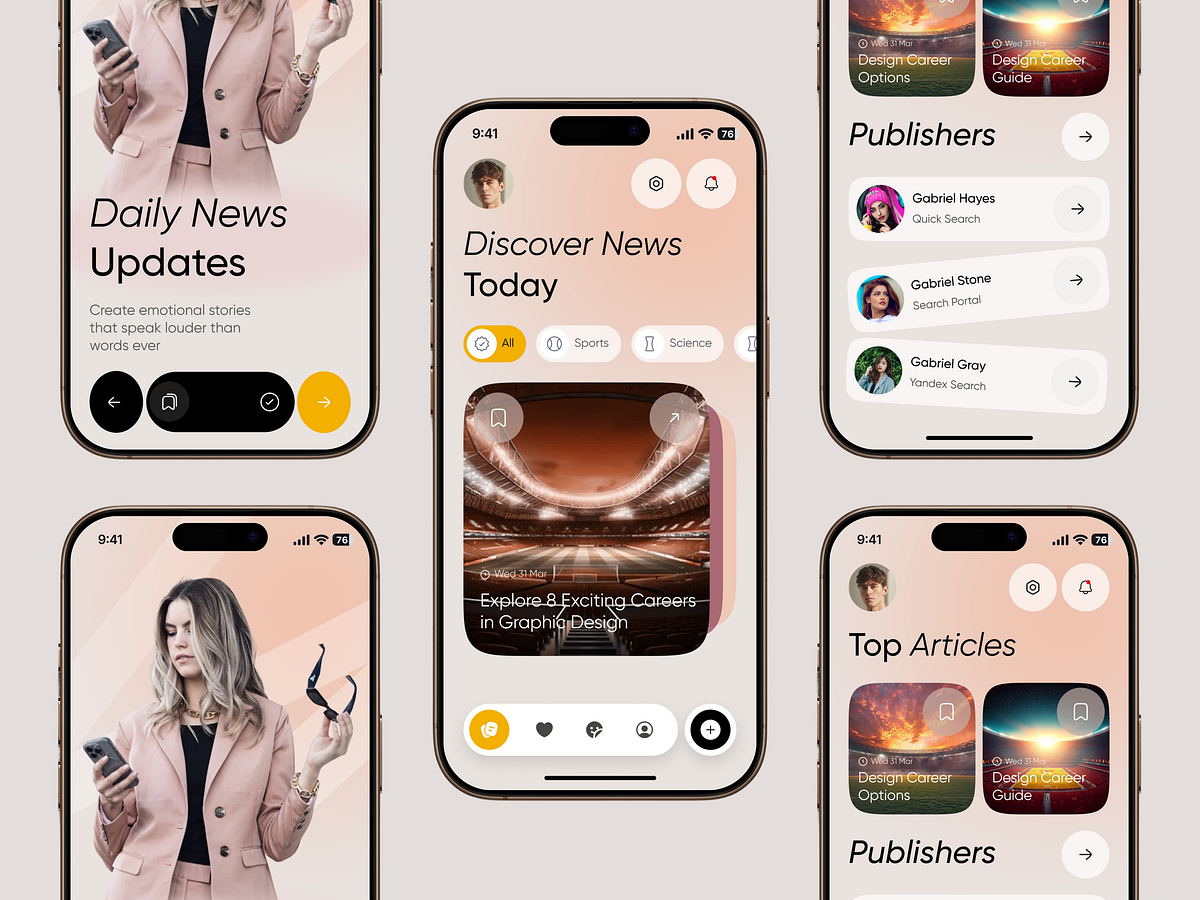 Mobile News App Design | Smart Articles & Content Discovery
