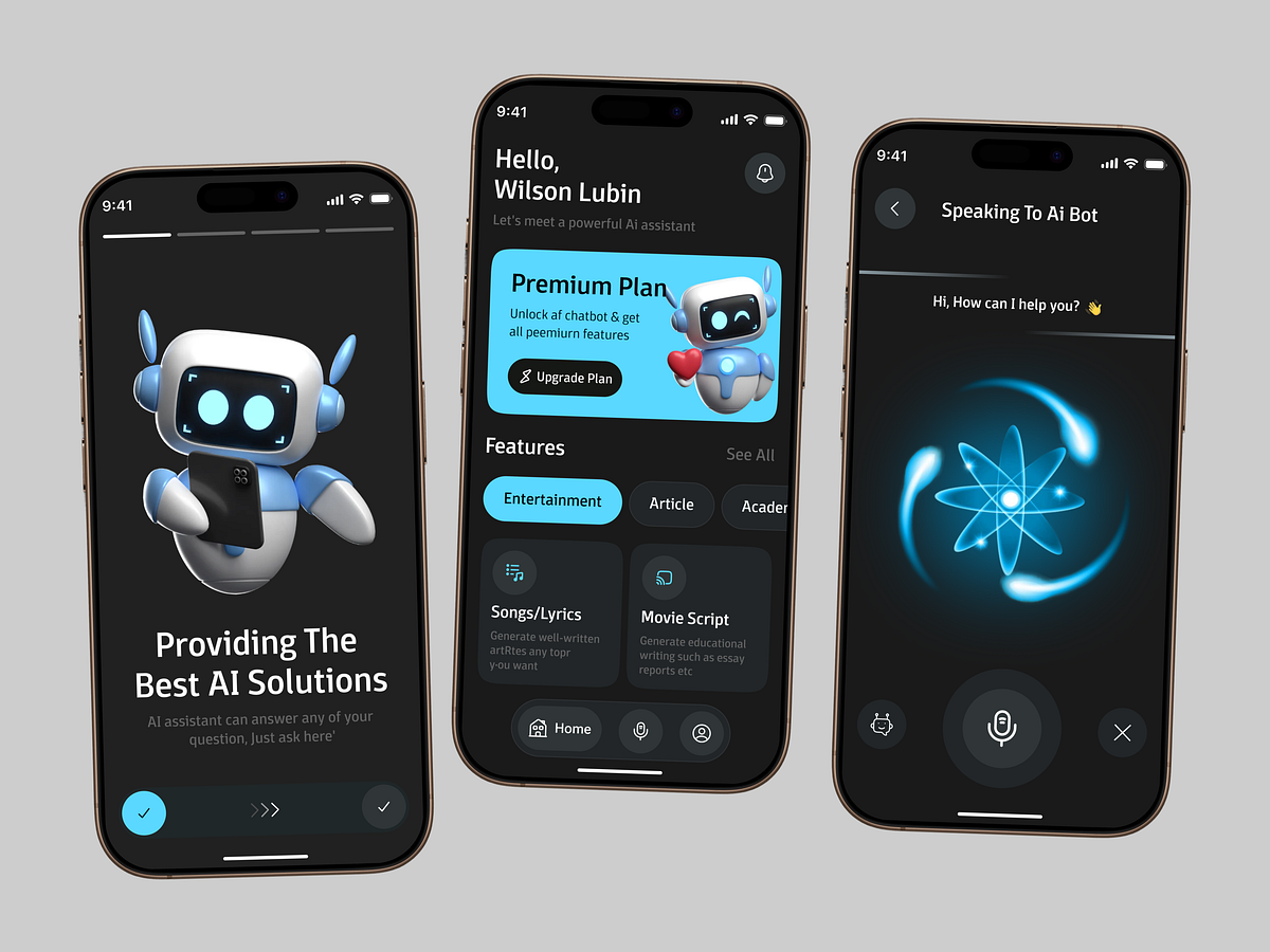 AI Productivity App UI UX | Intelligent Chat & Voice Assistant