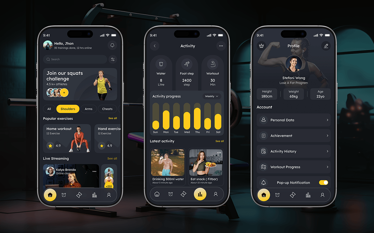 Luxury Fitness Training App UI/UX Image 3