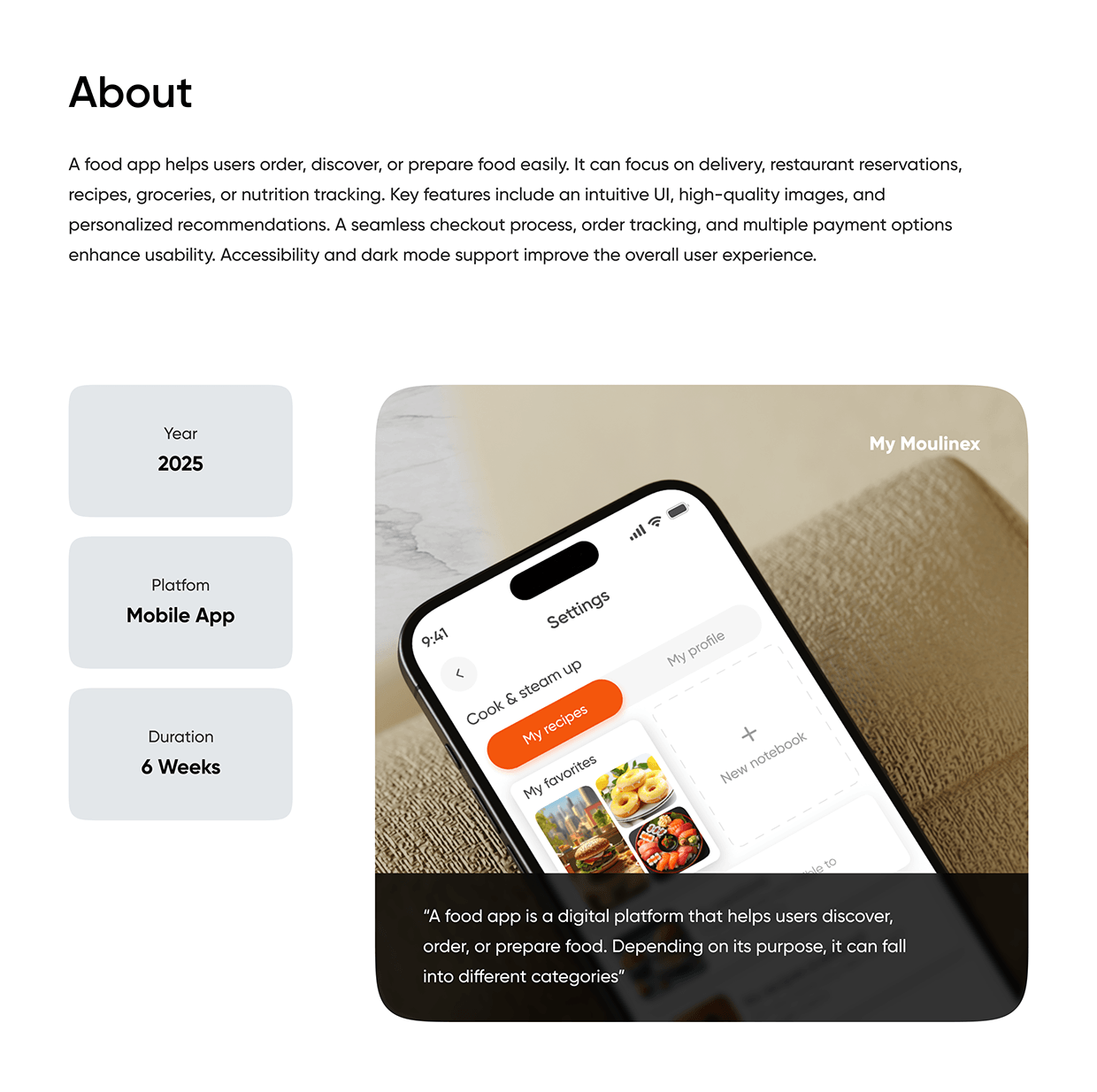 Food Recipe Mobile App | UI/UX Design Image 1