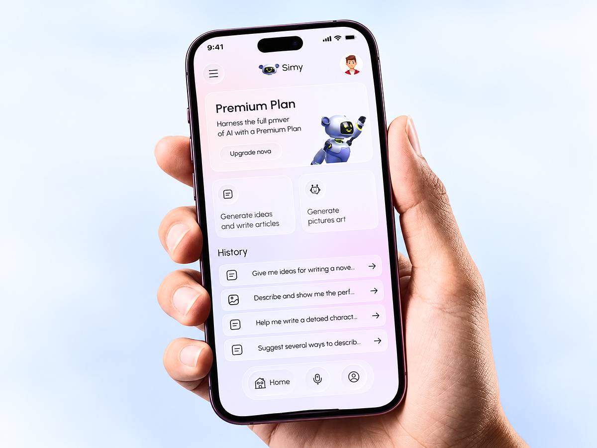 AI-Powered Productivity Assistant | Mobile App UI Design Image 0