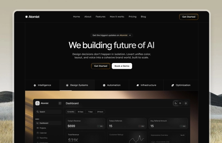 Atomist - SaaS Landing Page Template (Next.js & Astro)