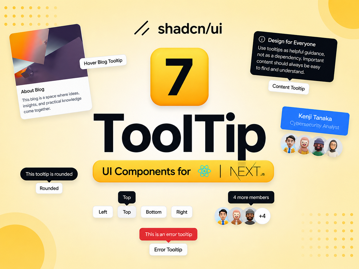 Shadcn Tooltip Components & UI Designs Image 1
