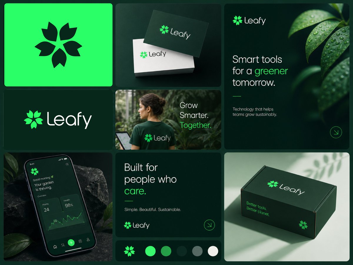 Leafy — Smart & Sustainable Brand Identity
