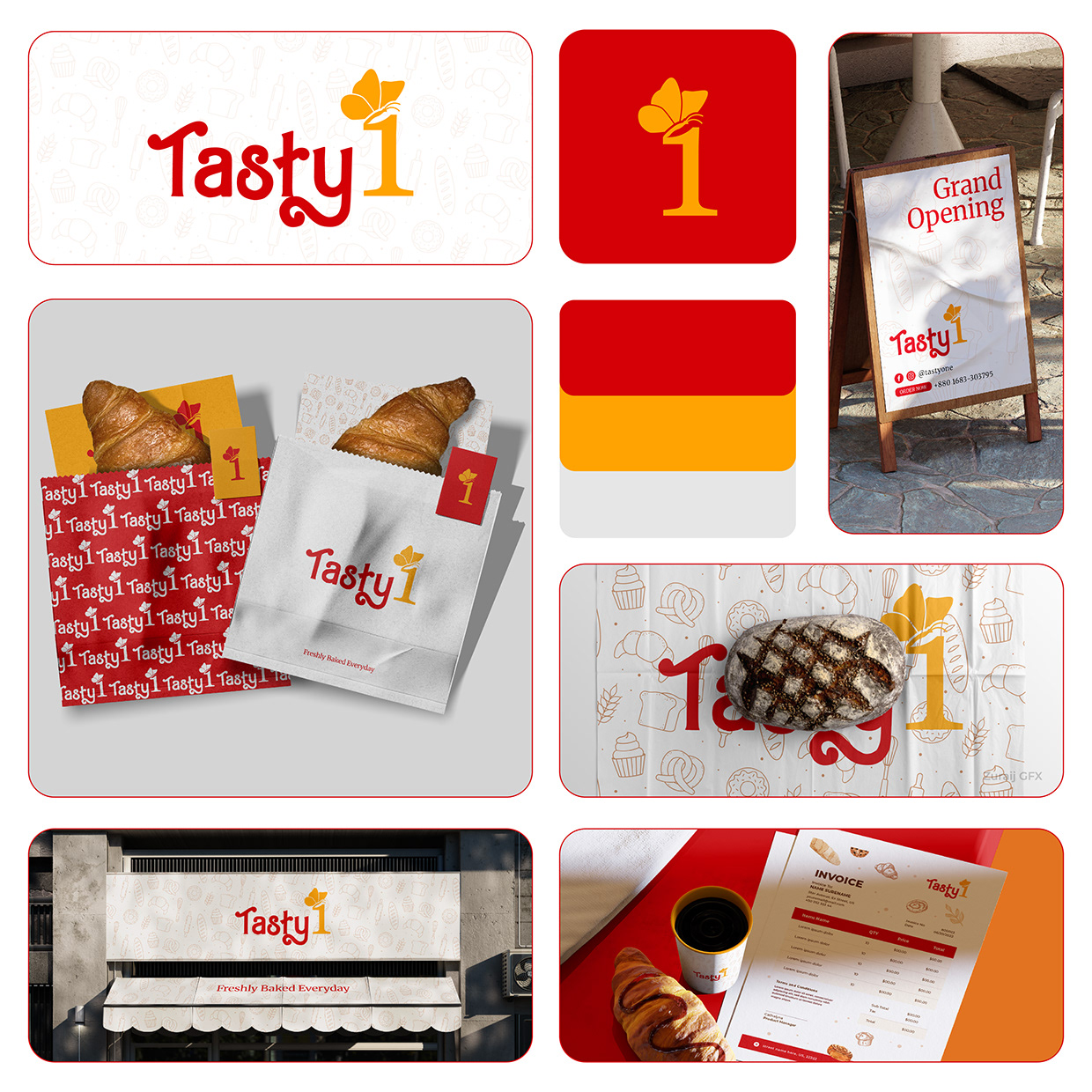 Tasty 1 - Bakery Logo & Brand Identity Design Image 9