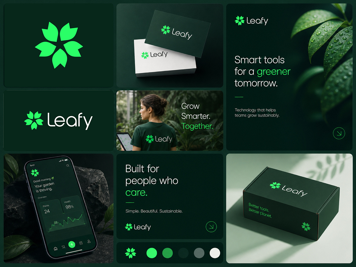Leafy — Smart & Sustainable Brand Identity