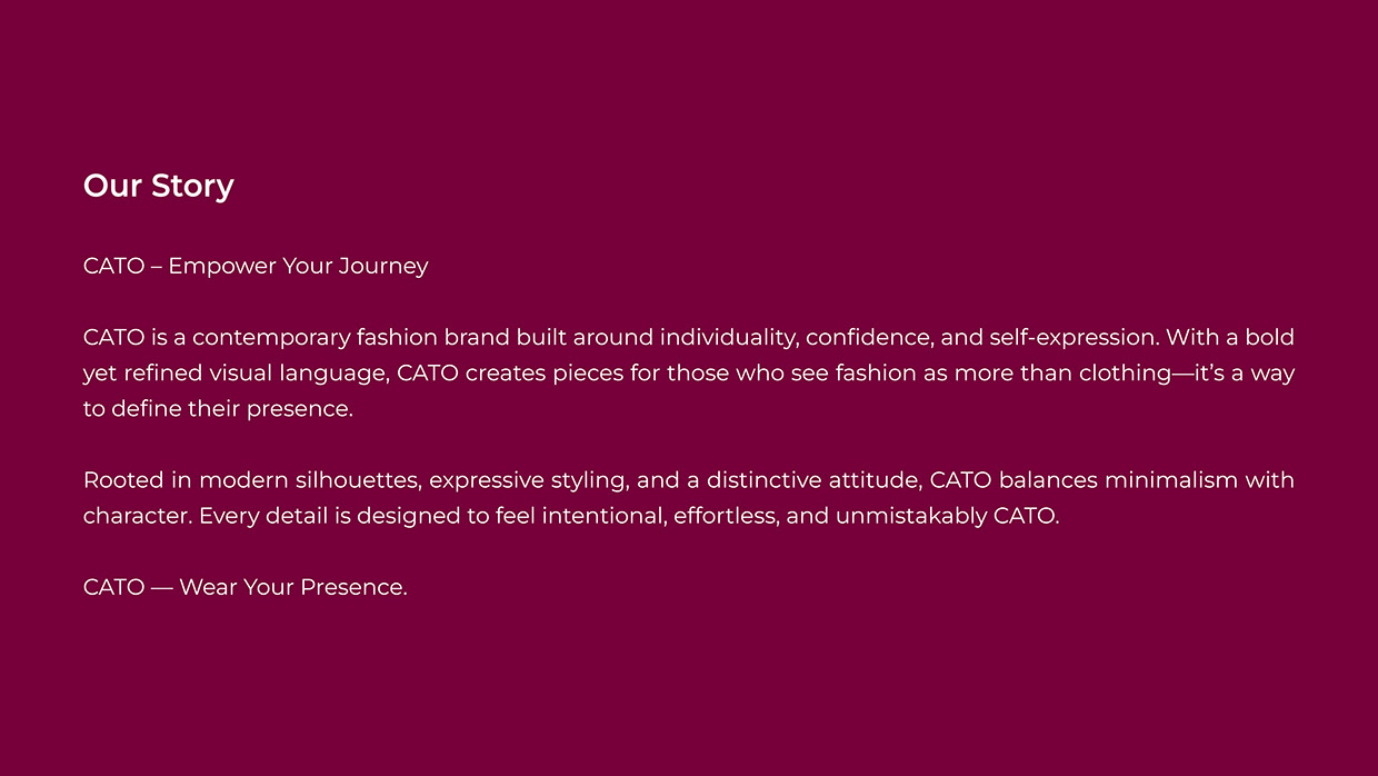 CATO — Contemporary Fashion Brand Identity Image 0
