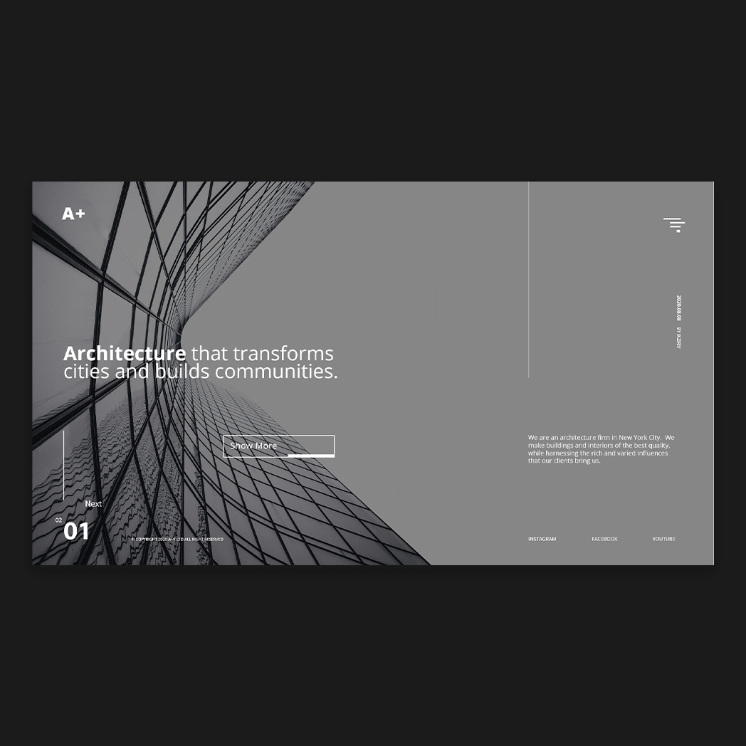 A+Architecture - Minimalist Website Design for Modern Image 1