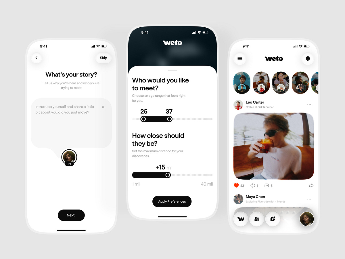 Weto – Modern Social Discovery & Dating App Design Image 0