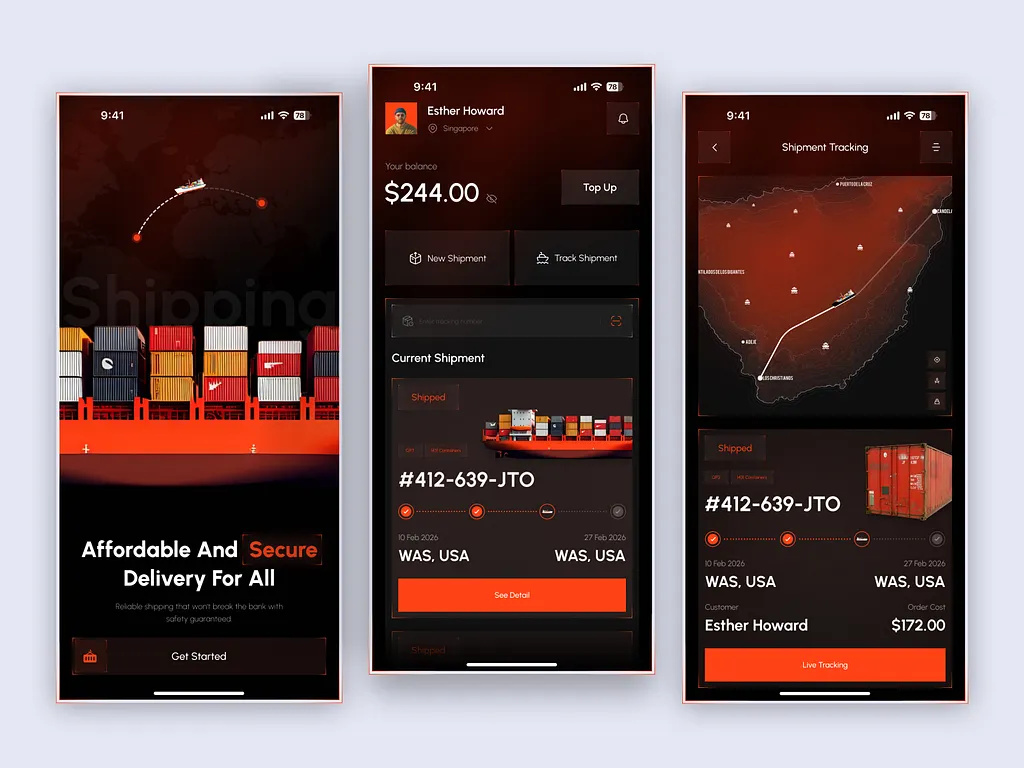 Logistics & Shipment Tracking App Design Image 1