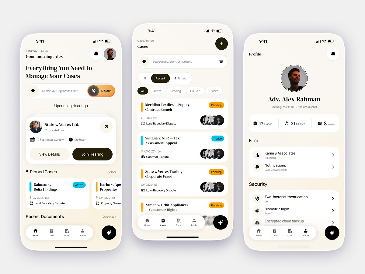 Legal Case Management App Design Image 0