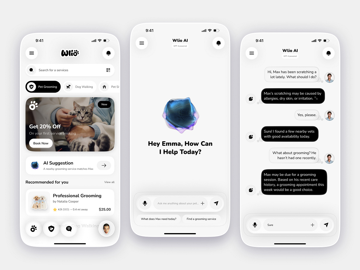 AI Pet Care App UI/UX Design — Smart Pet Assistant
