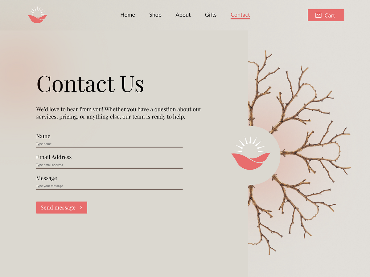 Contact Us Section, Minimal UI Design