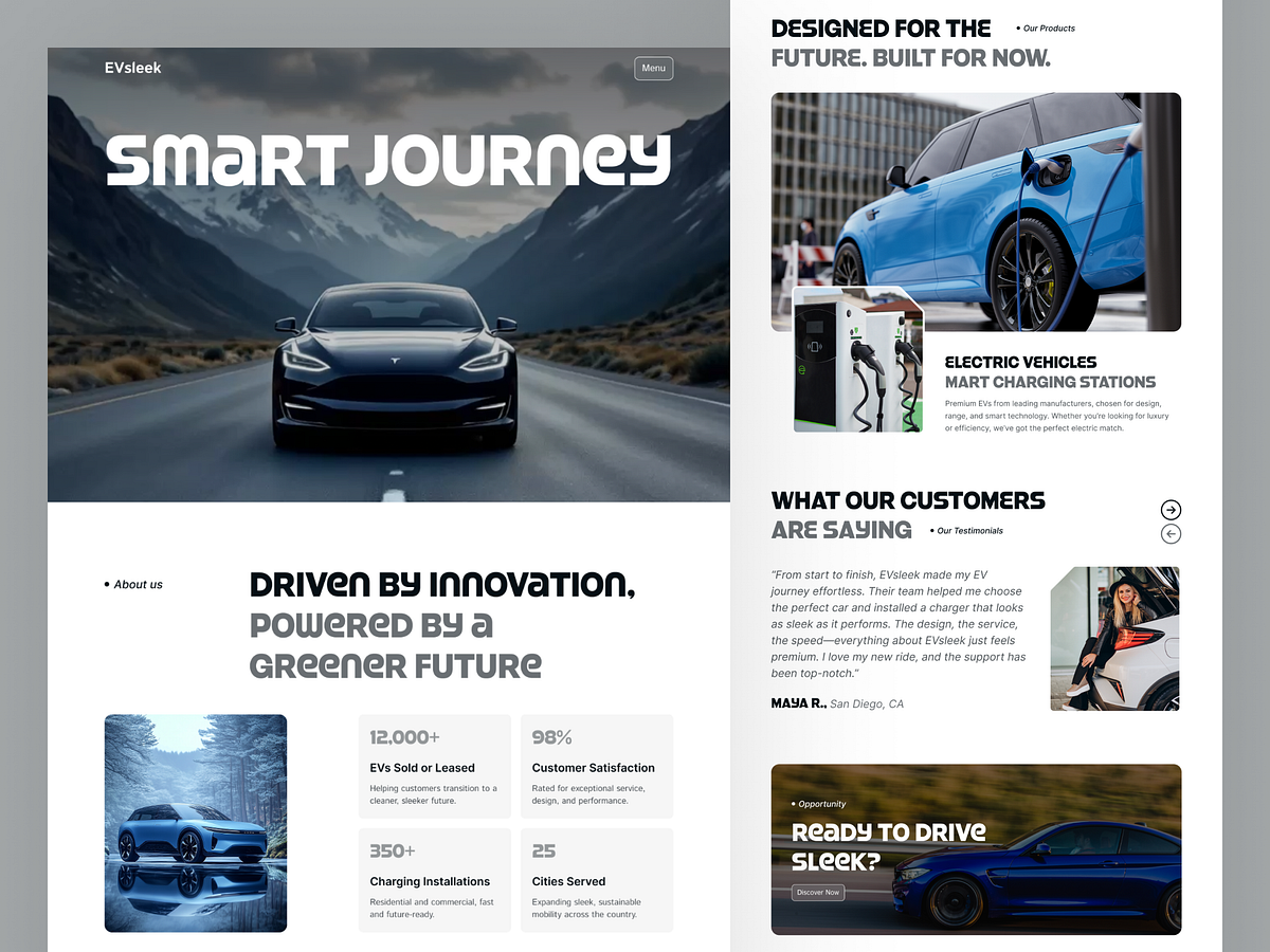 EVsleek – Modern Electric Vehicle Landing Page