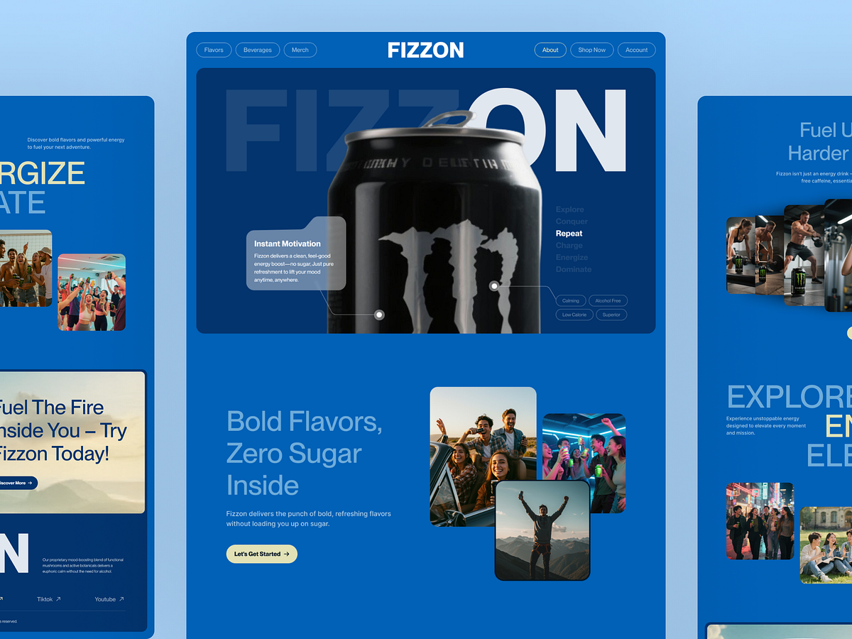 Fizzon – Bold Energy Drink Landing Page Design Image 0