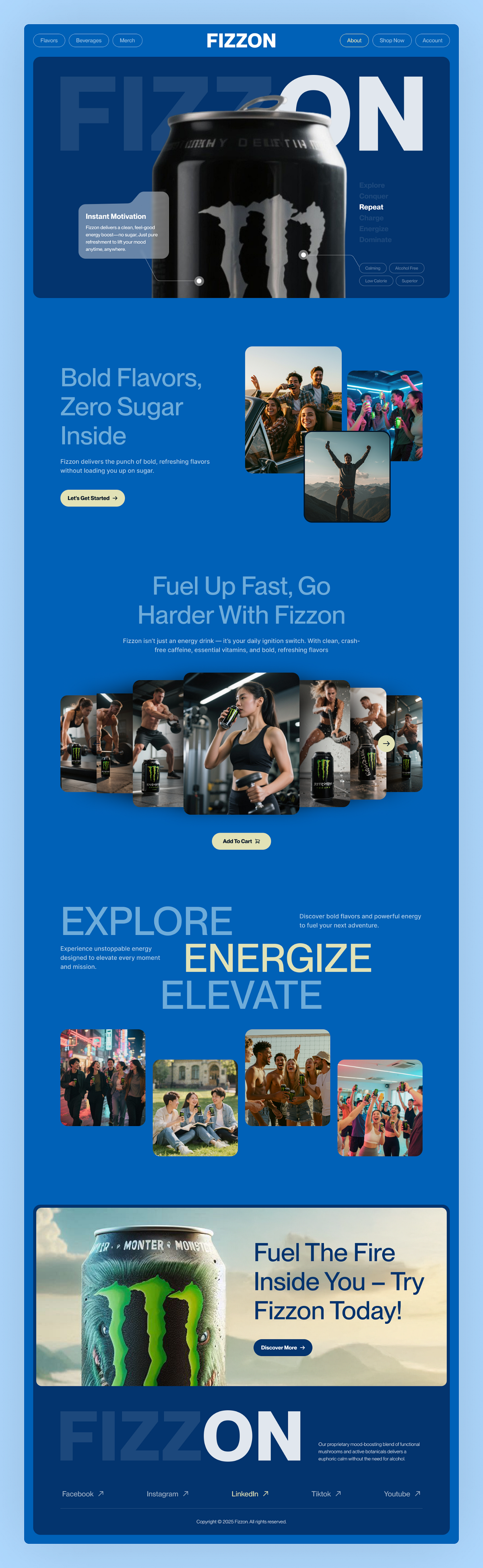 Fizzon – Bold Energy Drink Landing Page Design Image 2