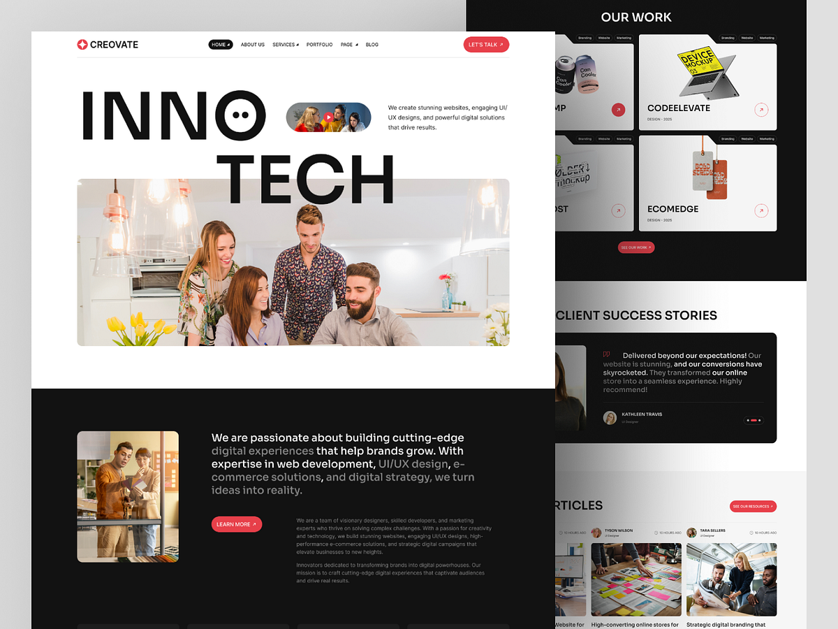 Modern Creative Design Agency Website UI/UX Design