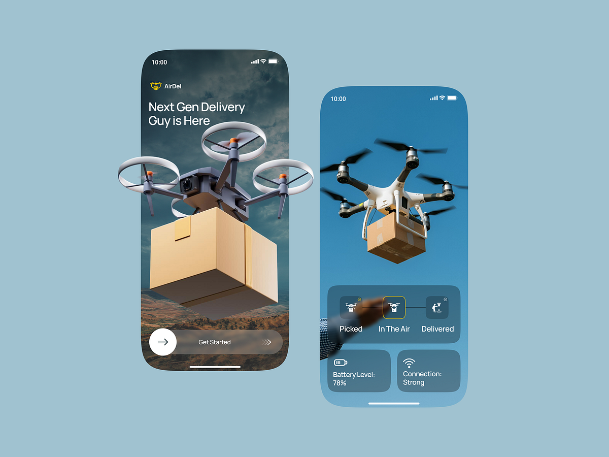 Next-Gen Drone Delivery App UI – Smart, Fast & Seamless
