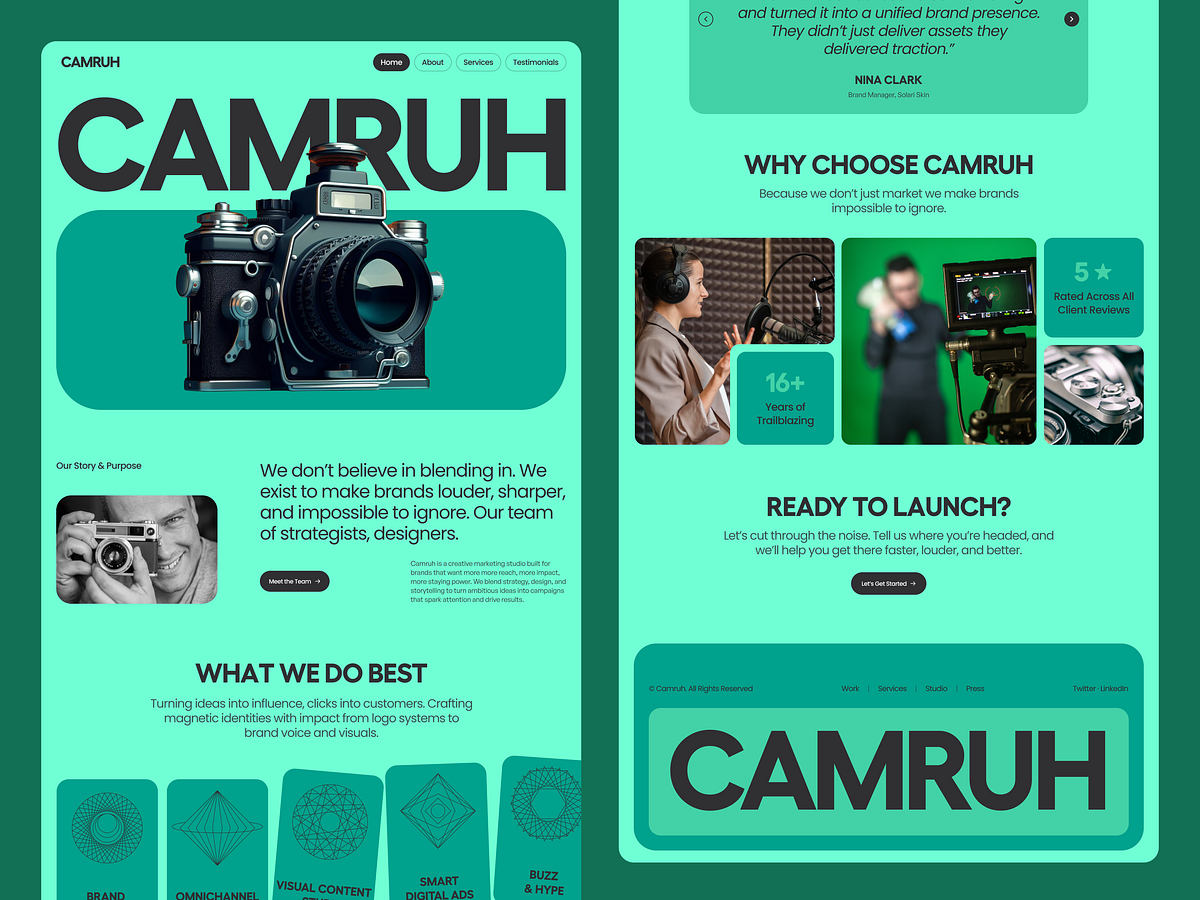 Modern Marketing Website UI Design for Creative Digital Agency
