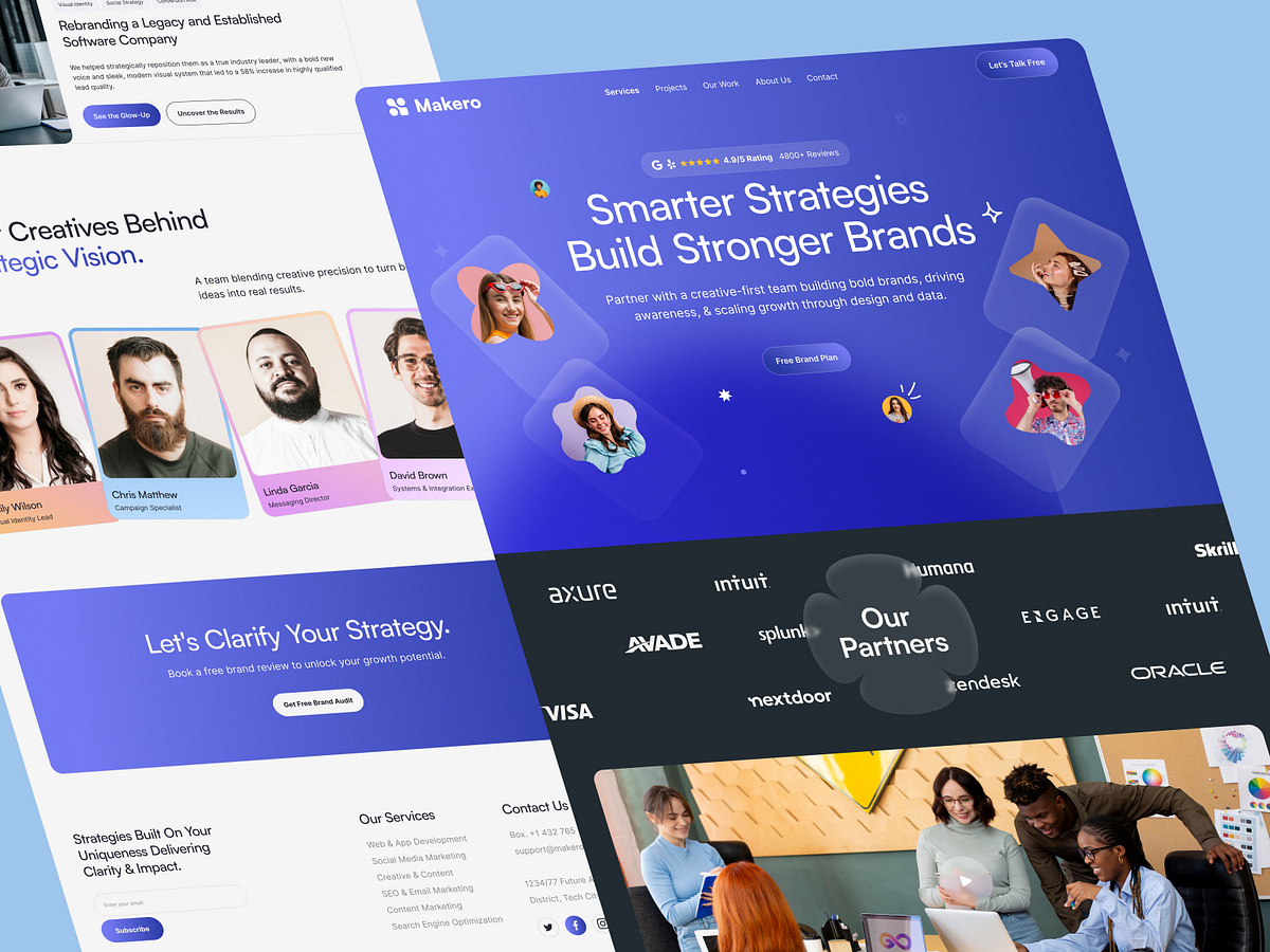 Makero — Creative Branding & Marketing Agency Website UI Design