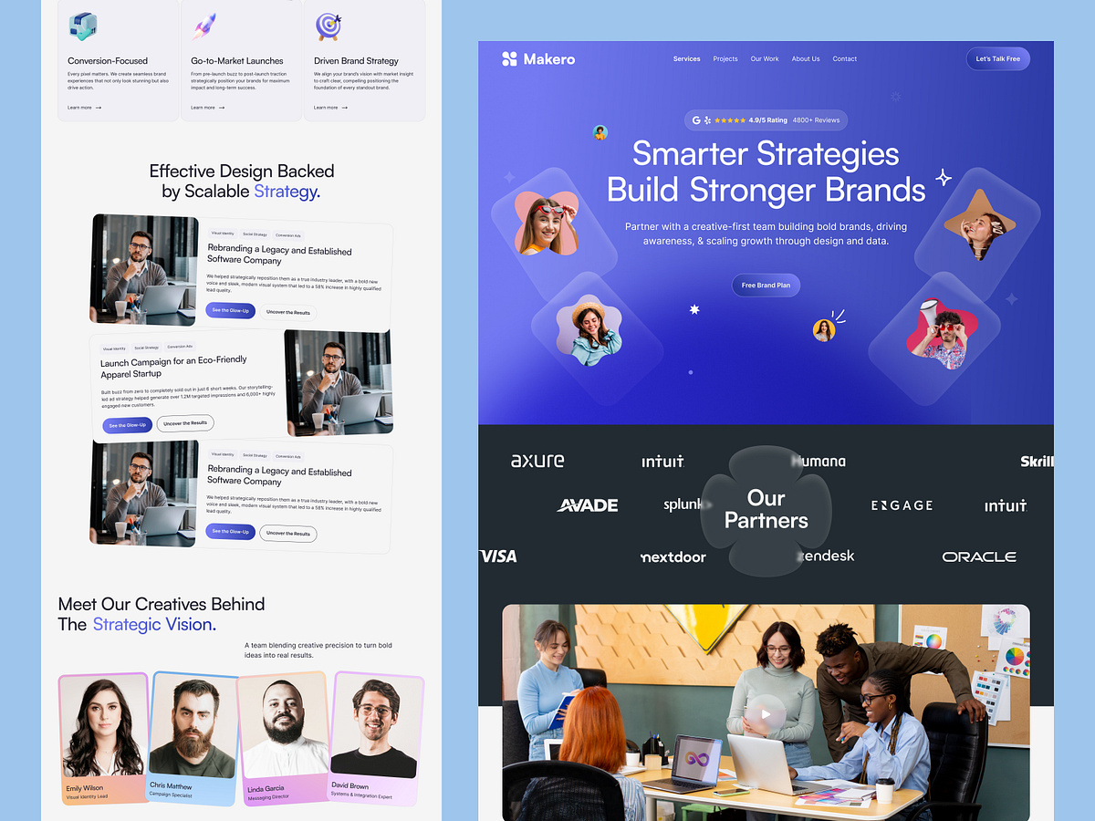 Makero — Creative Branding & Marketing Agency Website UI Design Image 0