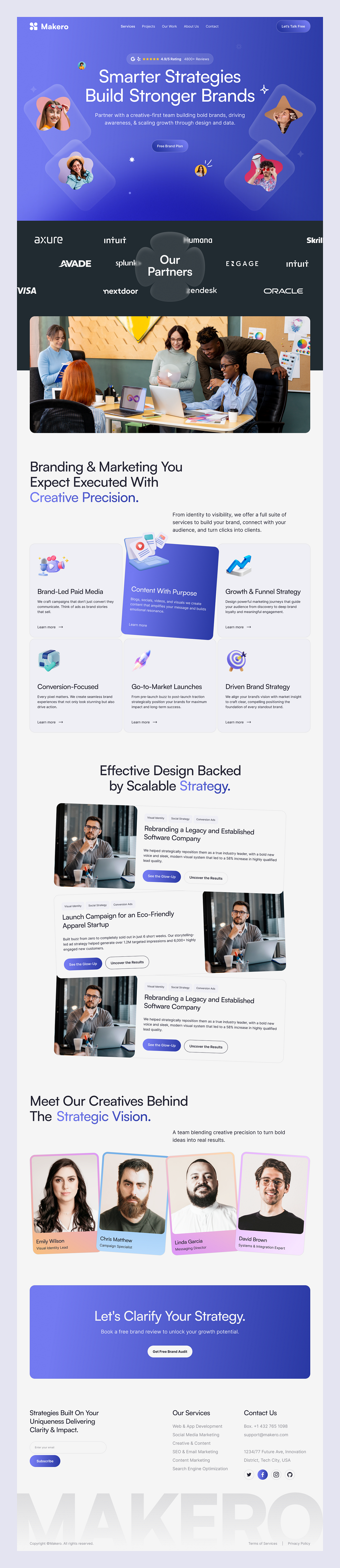 Makero — Creative Branding & Marketing Agency Website UI Design Image 1