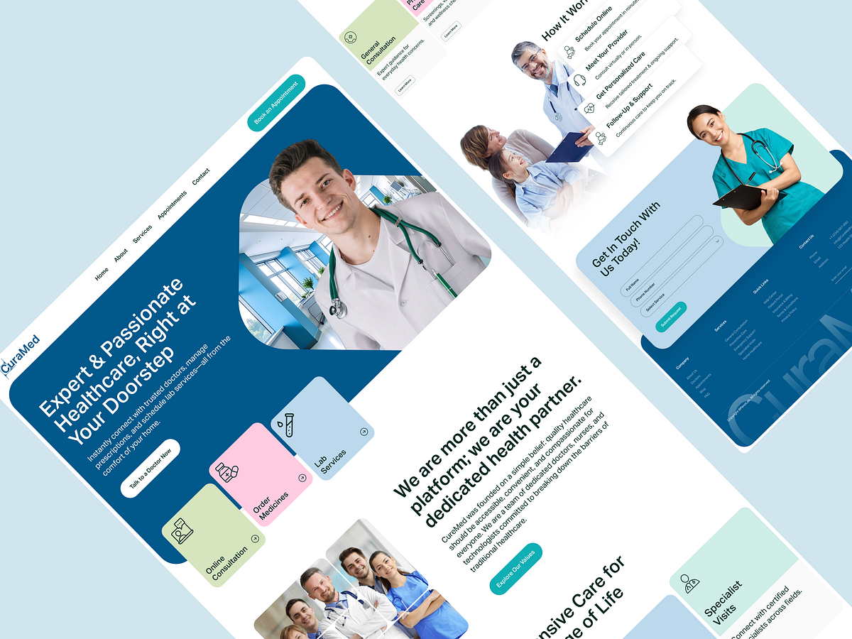 Human-centered healthcare website for doctors, clinic, hospitals