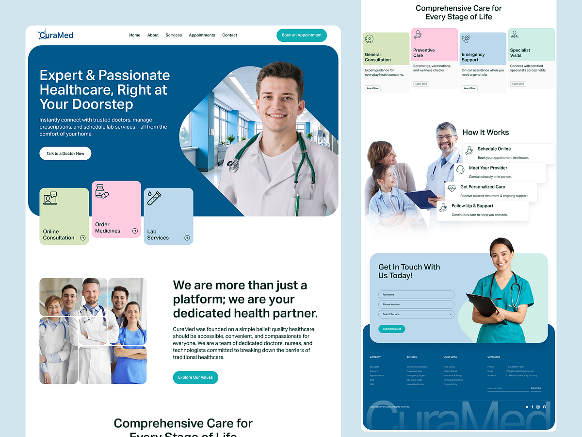 Human-centered healthcare website for doctors, clinic, hospitals Image 0