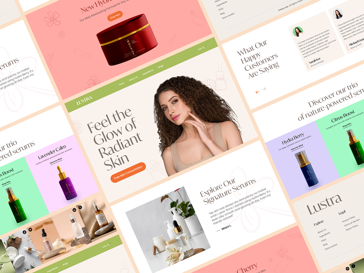 Modern Beauty Skincare Website Design Skincare Product Ecommerce