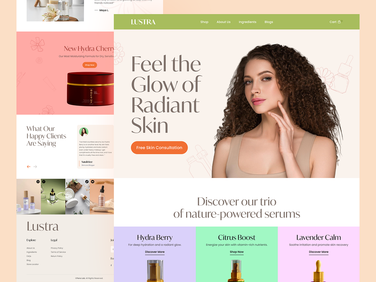 Modern Beauty Skincare Website Design Skincare Product Ecommerce Image 0