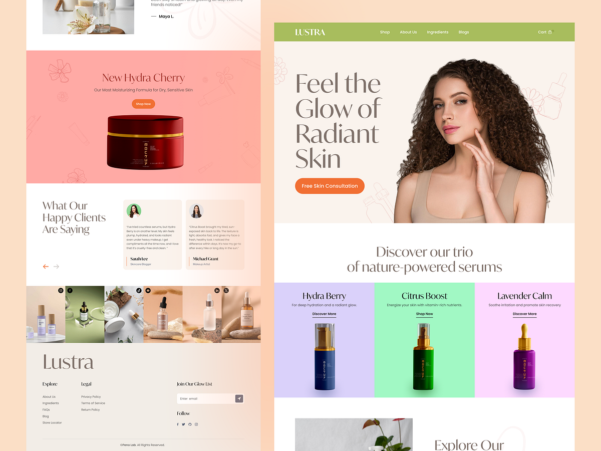 Modern Beauty Skincare Website Design Skincare Product Ecommerce Image 1