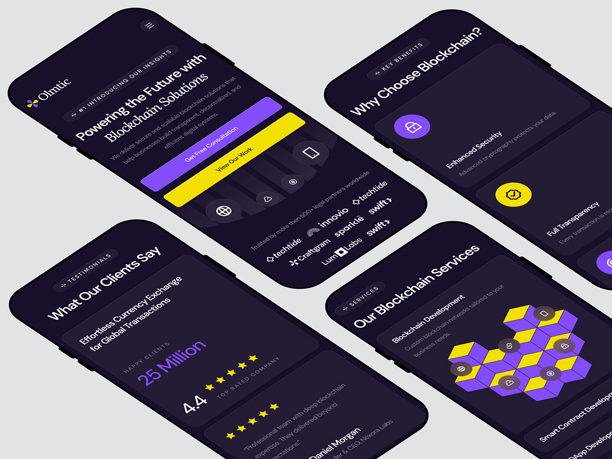 Olmtic — Responsive Blockchain Website