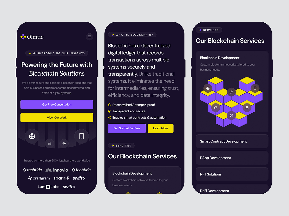 Olmtic — Responsive Blockchain Website Image 1