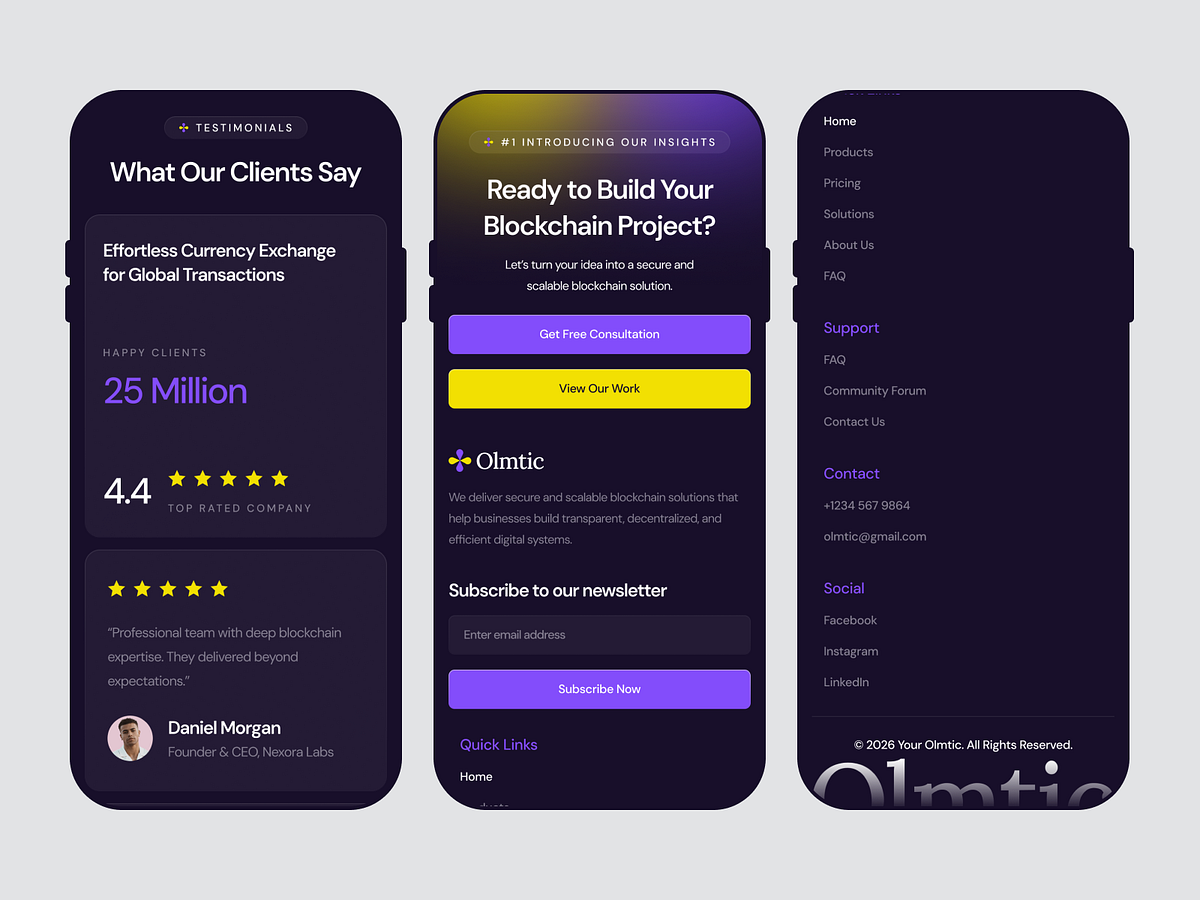 Olmtic — Responsive Blockchain Website Image 2